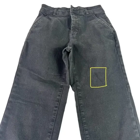 Everlane Jeans Women's Size 2 Black Cropped High Waist Straight Organic Cotton - Picture 9 of 13